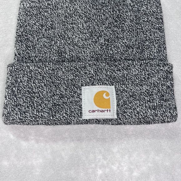 Carhartt Hat Unisex One Size Gray Knit Cuffed Beanie Outdoor Hat - Picture 2 of 6